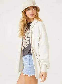 Cheapest ???? Altar'D State Raelyn Washed Shacket ✔️ -Altar'd State - shop 000864 PJ231164A IVORY 02