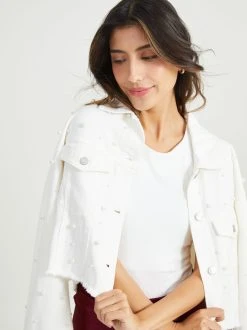 Best Sale ???? Altar'D State Pearl Studded Denim Jacket ????