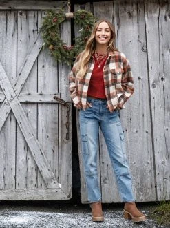 Top 10 ???? Altar'D State Noelle Shacket ❤️ -Altar'd State - shop 001163 J24171 05A TAUPE RUST 09