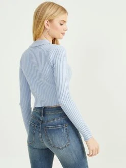 Deals ???? Altar'D State Daisy Ribbed Top ✨ -Altar'd State - shop 003038 IBT27131AS LIGHT BLUE 02