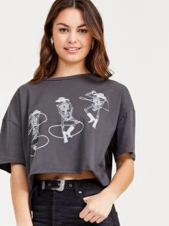 Outlet ???? Altar'D State Cowboy Skeleton Graphic Tee ❤️ -Altar'd State - shop 003056 ST100BCS BLACK 04