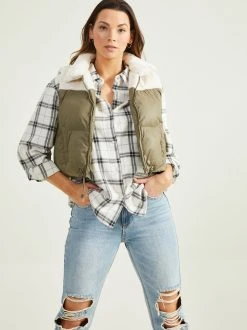 Discount ???? Altar'D State Julia Fur Puffer Vest ???? -Altar'd State - shop 004073 BG5056N CREAM OLIVE 02