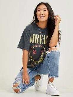 Altar'd State - shop 17 Outlet ❤️ Altar'D State Nirvana Smiley Tee ❤️